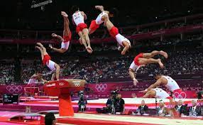 Picture of male gymnast vaulting