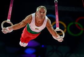 Picture of male gymnast on the rings
