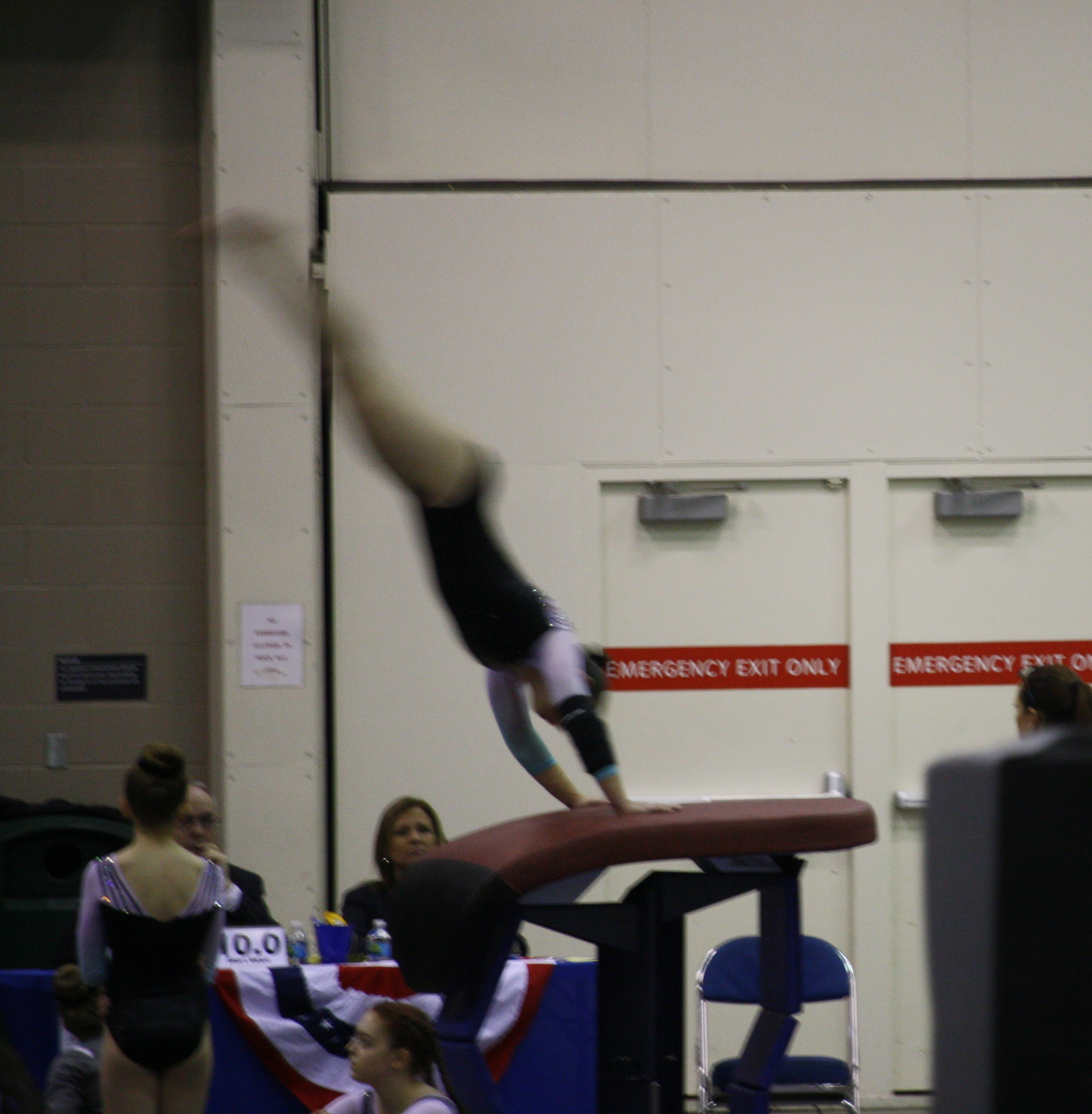 Picture of female gymnast vaulting